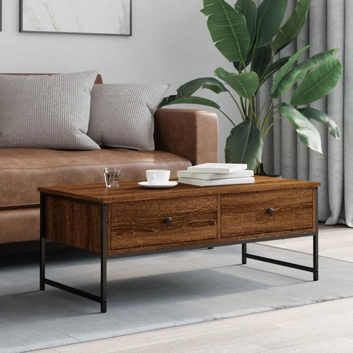 VidaXL Coffee Table Brown Oak 101x49x39.5 Cm Engineered Wood 837741