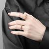 Fashion Minimalist Frosted Bead Open Ring For Women Personality Stress Relief Lucky Bead Jewelry Adjustable Finger Ring