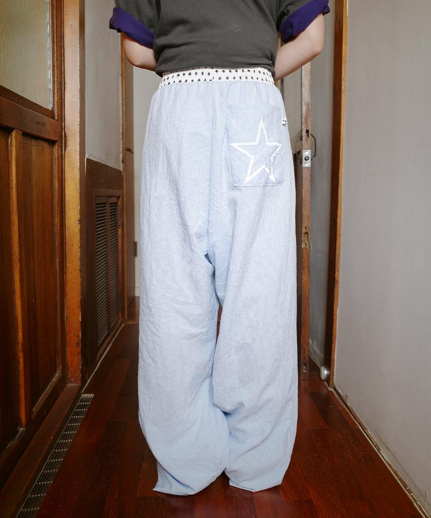 CAVISH W Check Lounge Pants Blue(Cv2Fmfpa59A)