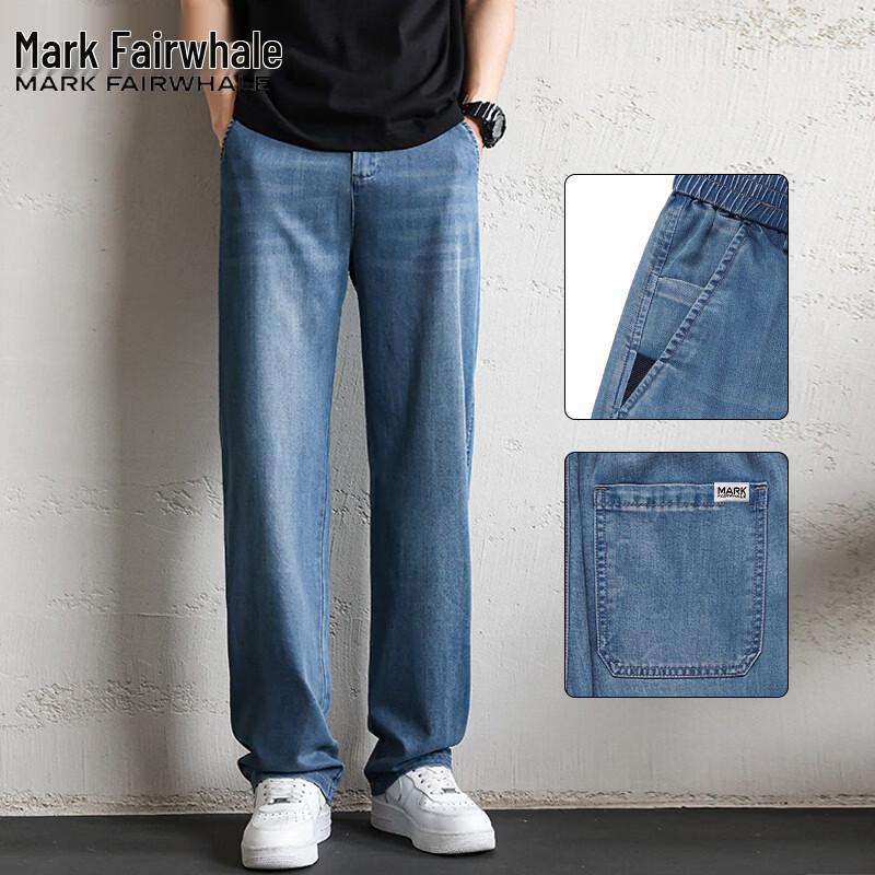 Mark Fairwhale Men's Summer Breathable Cool-Feel Straight-Leg Jeans