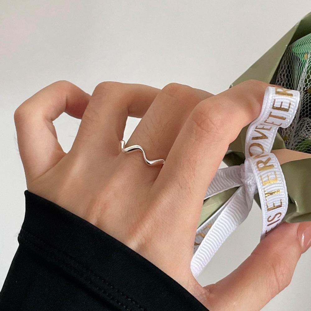 Retro Heavy Industry S plain ring, non-fading opening adjustable index finger ring