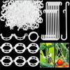 2026+ 250 Pcs Tomato Clips, Plant Support Clips and J Tomato Hooks, Plastic Trellis Clips Vegetable Cages Vine Garden Clips