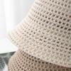 Spring Summer Knitted Bucket Hat for Women Foldable Sun Hat Breathable Beach Cap Outdoor Travel Casual Chic 2025 New Sunhat