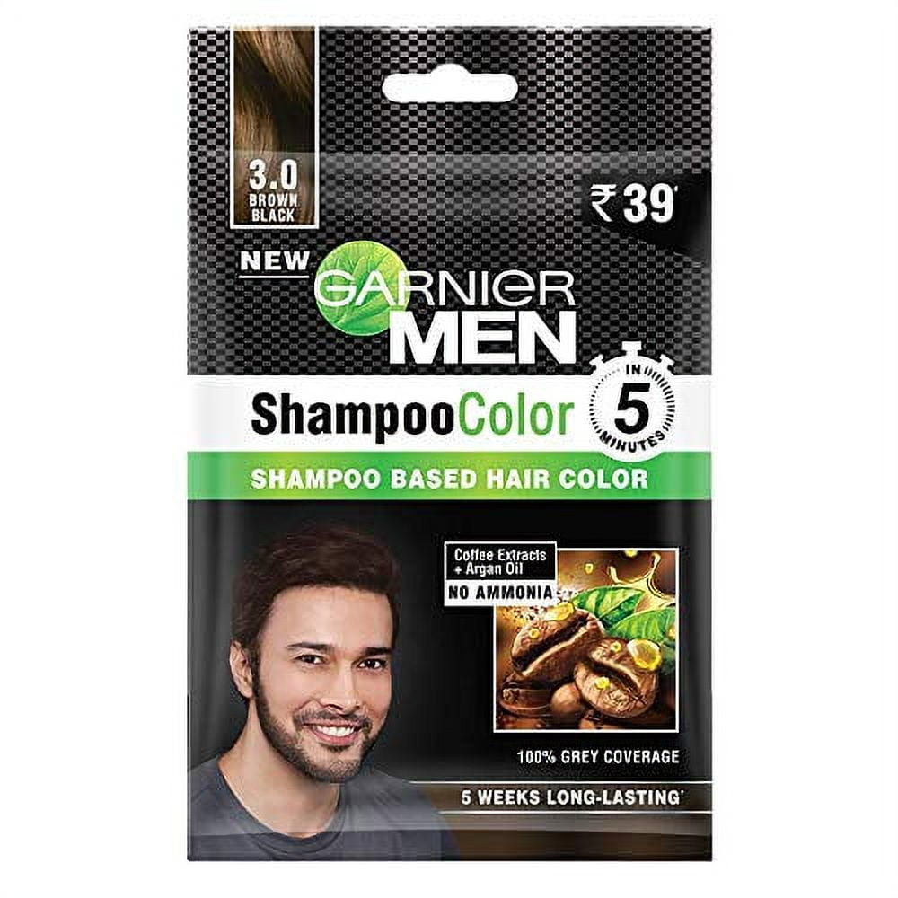 Garnier Pánský šampon barva na vlasy, 10 ml + 10 ml - 3 Hnědočerná  (balení po 3)
