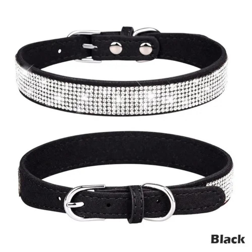 1 Pc Rhinestone Cat Pet Collar Pet Supplies Cute Pet Cat Dog Puppy Collar Adjustable Leather Puppy Dog Collar