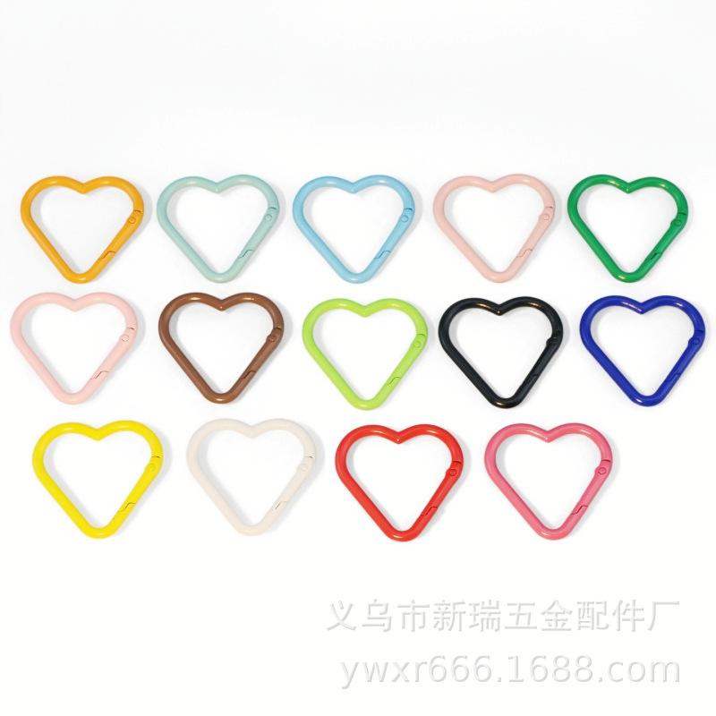 Heart-Shaped Zinc Alloy Carabiner Keychain and DIY Jewelry Accessory
