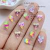 100Pcs Cute Mini Cartoon Little Bear, Star, Rabbit Ice Cream Nail Art Resin Designer Charms DIY Craft For Nail 3D Decorations