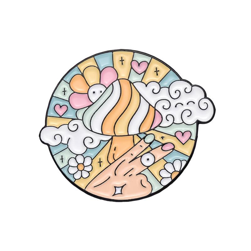 

Alphabet Pink Adorable Brooch Geometric Design Cartoon Style Ideal For All Backpacks Gender XZ8834