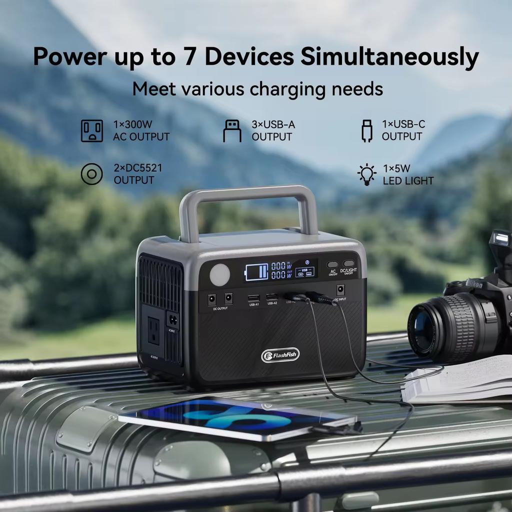 Portable 300W Car & Solar MPPT LiFePO4 Power Generator Home Backup Battery Bank