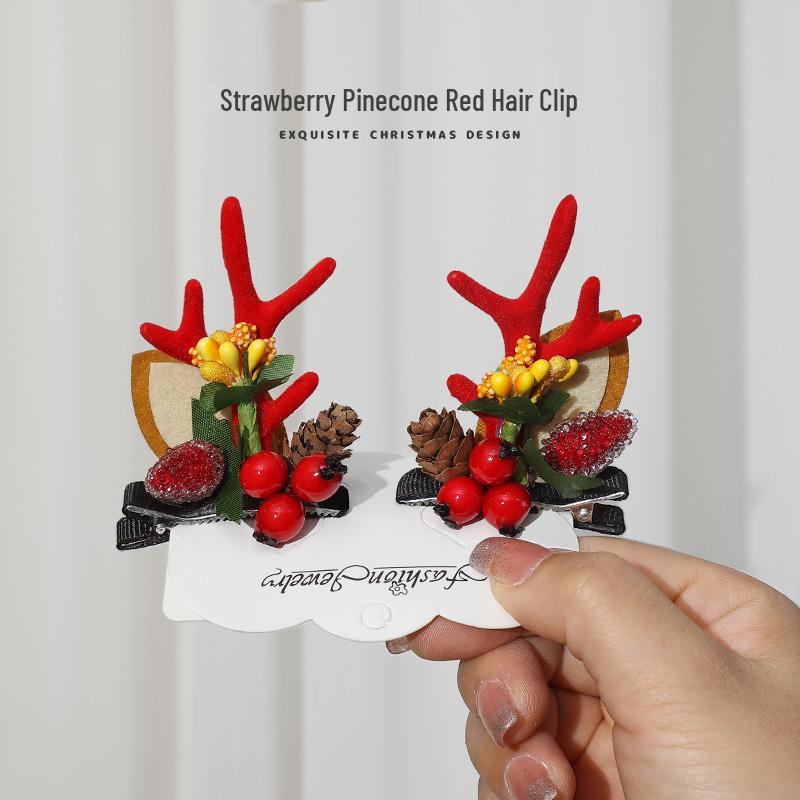 Festive Antler Hair Clip - Cute Christmas Headwear for Adults & Kids
