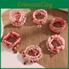 Strawberry Pendant Beaded Bracelet Set With Crystal Glass For Womens Fashion Accessories