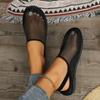 Mode Damskor Rea 2024 Nya Spänne Damsandaler Sommar Stängd Tå Andningsbar Mesh Enfärgade Platta Casual Bekväma Sandaler
