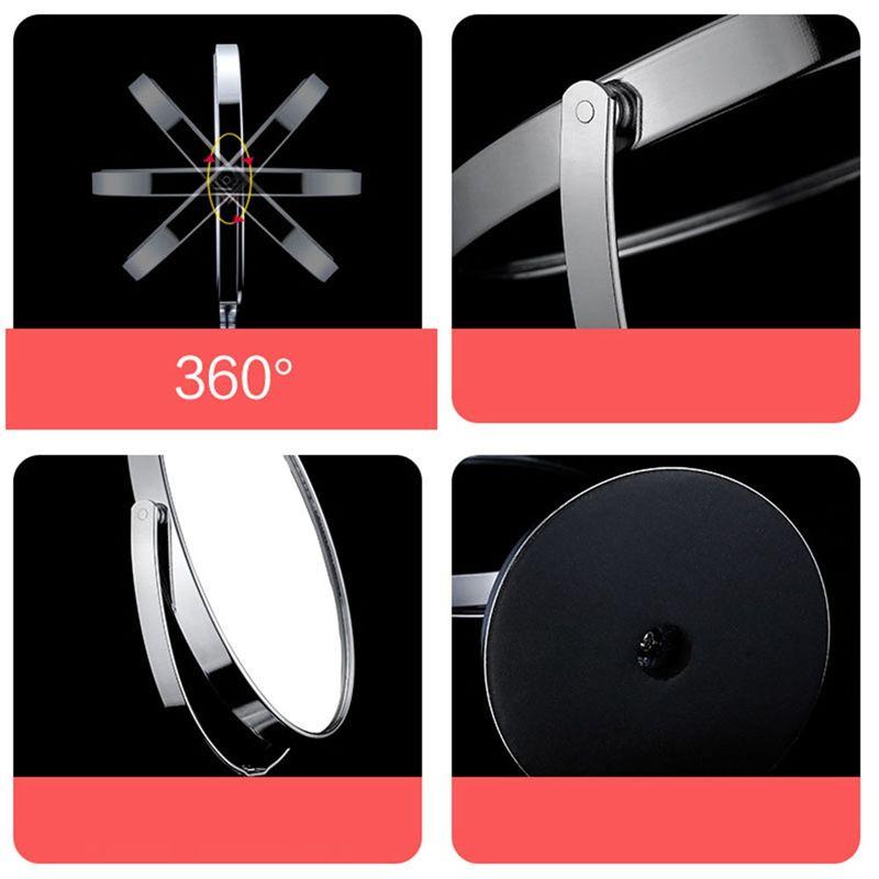 A44Z-Tabletop Mount Vanity Round Mirror Desktop Makeup Mirror Double Rotating Dressing Mirror Desktop Dressing Mirror