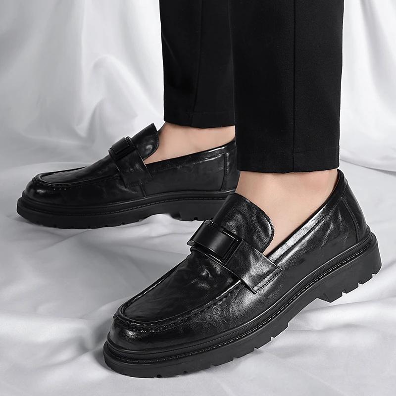Fashion Luxury Mens Loafers Fashion Platform Outdoor Work Dress Shoes Italian Designer Slip On Casual Shoes Driving Boat Shoe Mocassins