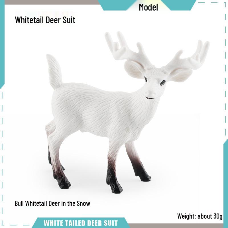 Simulated Christmas Reindeer and White-Tailed Deer Ornament Set
