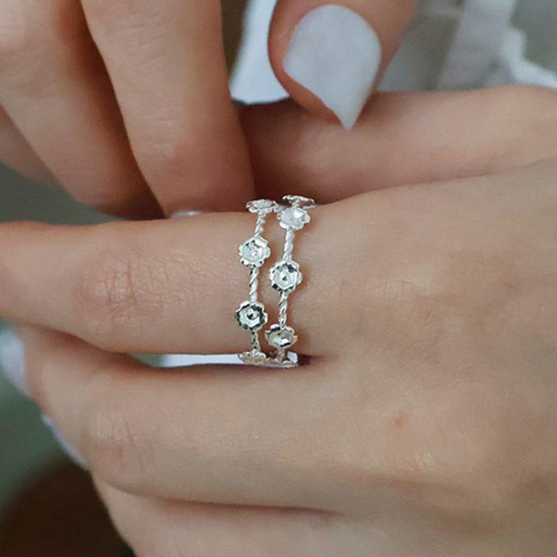 Monde Ligne Swirl blossom ring (2 pieces)