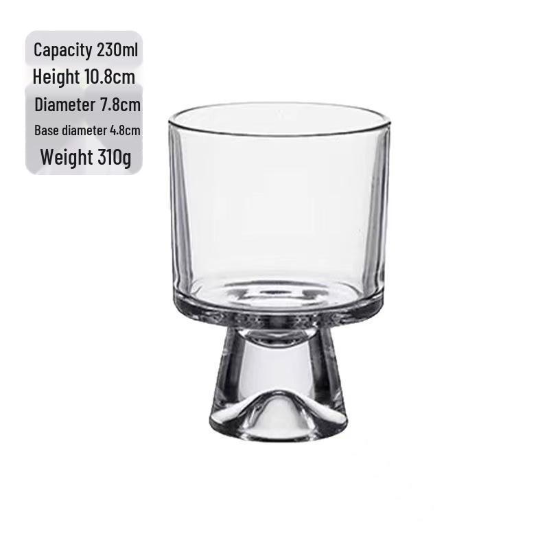 High-Stemmed Glass Cup for Coffee, Juice, Dessert, Ice Cream, or Water with Volcano Base Design 230ml