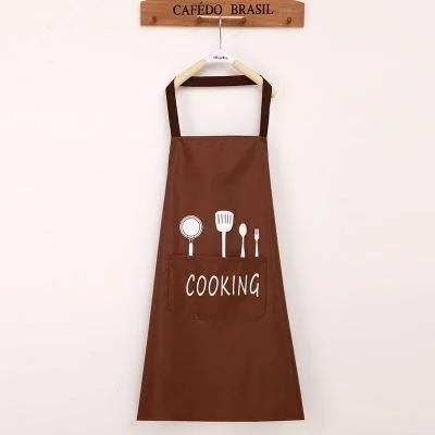 Apron Knife and Fork Print Short Adult Water and Oil Proof Apron Kitchen Restaurant Cooking Aprons with Pocket