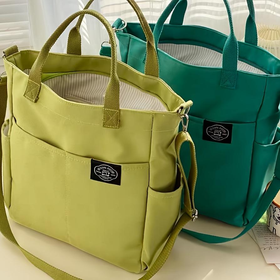 Stilig ensfarget totebag Slitesterk Organisert med flere lommer Allsidig skulderveske for kvinner Chic avslappet håndveske lommebok for hverdagsbruk