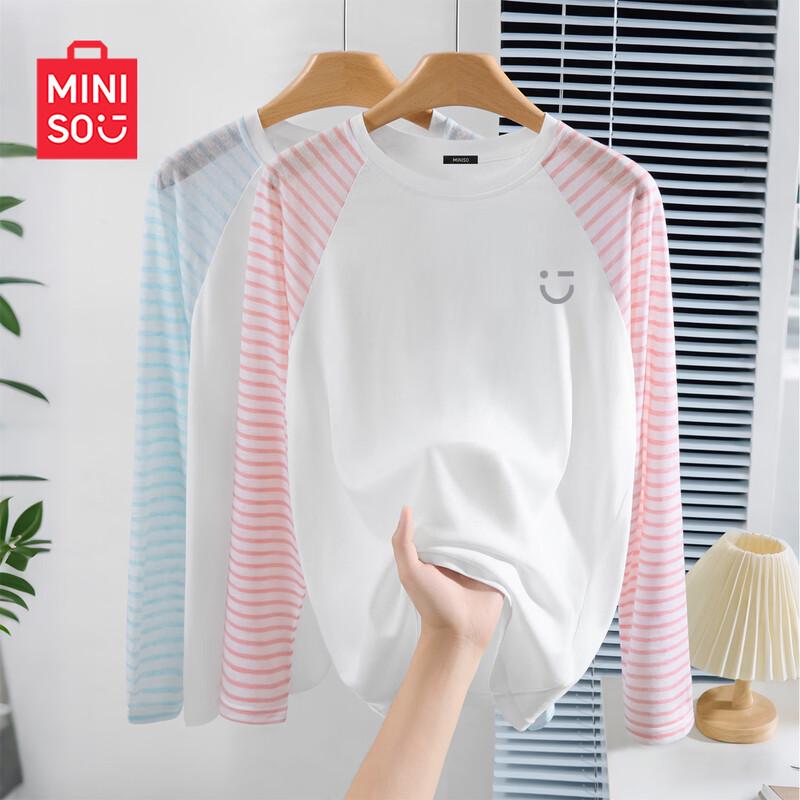 MINISO Women s Striped Long Sleeve T-Shirt L