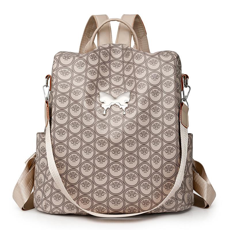 Anti-Theft Backpack Print Women's Commuter Large Capacity Travel Backpack Student Schoolbag