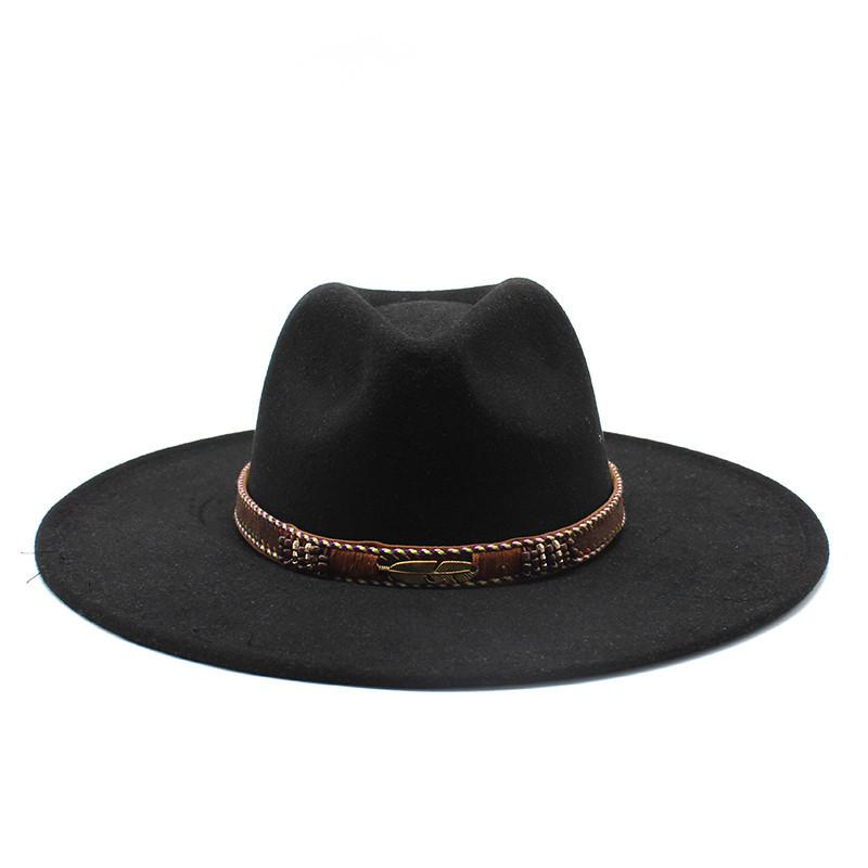 Men And Women Fedora Hat Big Eaves Hat Jazz Hat Spring Women'S Hat Gambler Hat Felt Hat