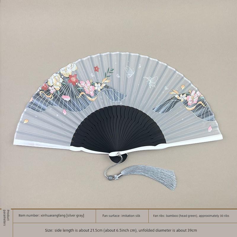Chinese-Style Folding Fan, Retro Style, Summer Portable Fresh Small Fan, Ancient Fairy-Like Hanfu Dance Folding Fan
