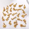 18K Gold Plated Bubble Letter Pendants - 26 English Letters