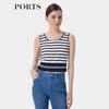Women's Striped Sleeveless Knit Top