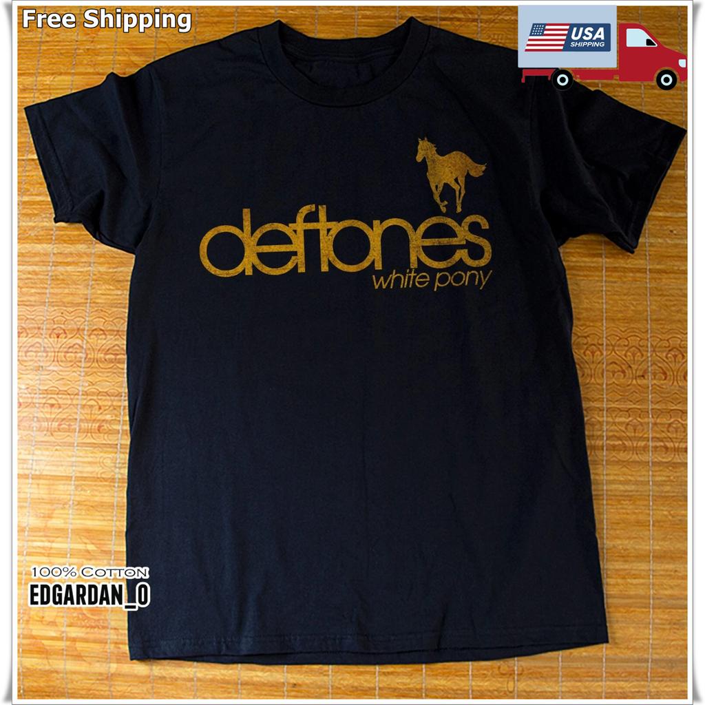 DEFTONES White Pony Yellow/White Logo Black Unisex T-shirt Size S-5XL