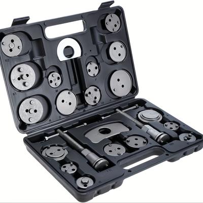 ערכת כלי עבודה לרוחב קליפר בלמים, סט כלי דחיסה של קליפר בלם עם מכלולי בורג דחף לוחות שמירה מתאם קליפר מתאם 18 דיסקים