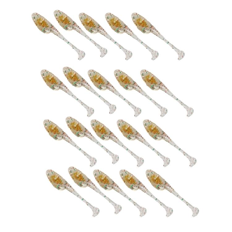 20Pcs Paddle Tail Swimbaits 5cm 1.2g Artificial Baits T Tail Swim Baits for Saltwater Soft Fishing Lures