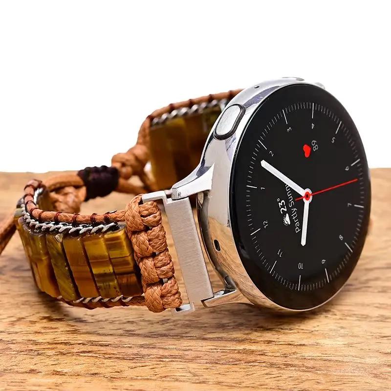 22mm 20mm Natural Stone Strap for Huawei Watch 4/GT 4 3 2 Pro 46mm Braided Nylon Bracelet for Samsung Watch 3/4/5/6/Amazfit GTR4