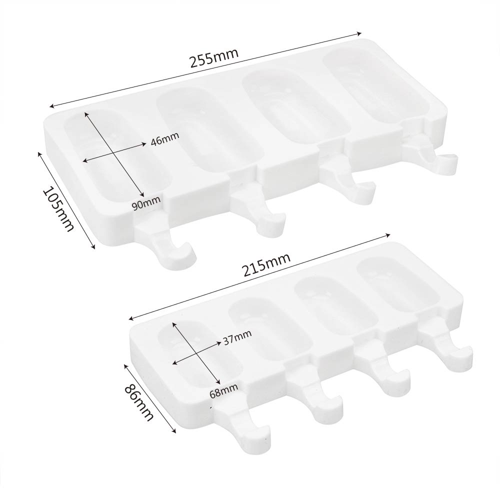 Kitchen Tools Freeze Pudding Mold Tray DIY Tools Ice Cube Ice Cream Mold Makers Silicone Thick Material 4 Cavity Popsicle Moulds