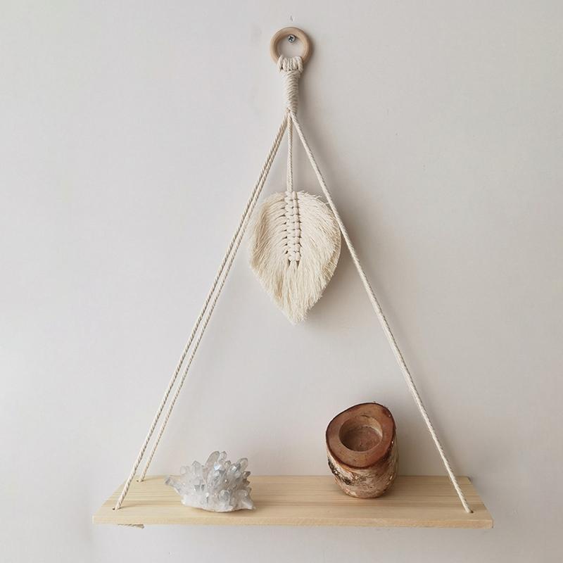 Wall Shelf Boho Home Decor Shelves On Wall Candle Holder Floating Shelf For Bedroom Wood Decoration Kids Shelving