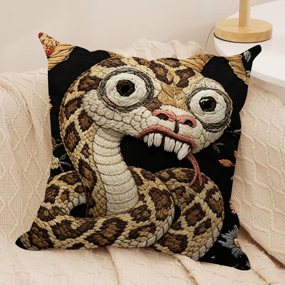2D Scream Animals Retro Kissenbezug Seidiger Kurzer Plüsch Unsichtbarer Reißverschluss Staubdicht Sofakissenbezug Für Heimdekoration