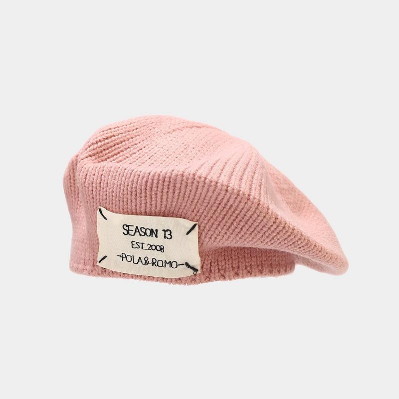 Autumn and winter new knitted beret ins literary and retro painter hat girls show their faces small versatile hat