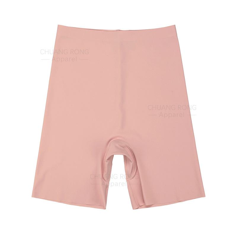 

Foreign trade seamless leggings high waist belly anti-light invisible ice silk fitness non-curling edge safe cycling pants XL коралові рожевого кольору