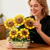 861Pcs Sunflower Potted Plant Building Block Flower Bouquet Vase Model Bricks Set Home Decoration Girls Educational Toys