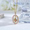 JUSTOP Retro Four-Leaf Clover Pendant Necklace 18K Gold Plated with Diamond Inlay