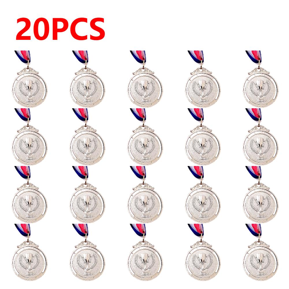 20-5Pcs Zinc Alloy Gold Silver Bronze Winner Medals Gold Silver Bronze Prizes Award Medals 2 Inches Round with Neck Ribbon