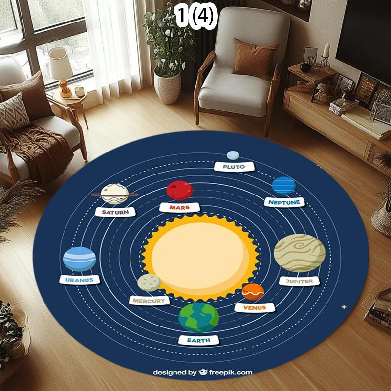 Solar System Planet Carpet Mat Rug Home Decoration Living Room Universe Space Pattern Non Slip Soft Floor Mat Rugs for Bedroom
