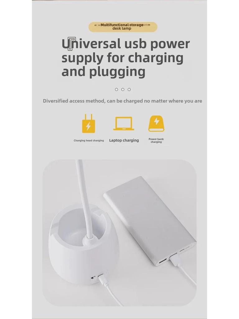 LED Rechargeable Desk Lamp - Eye Protection for Students and Children, Ideal for Bedrooms or Dorms