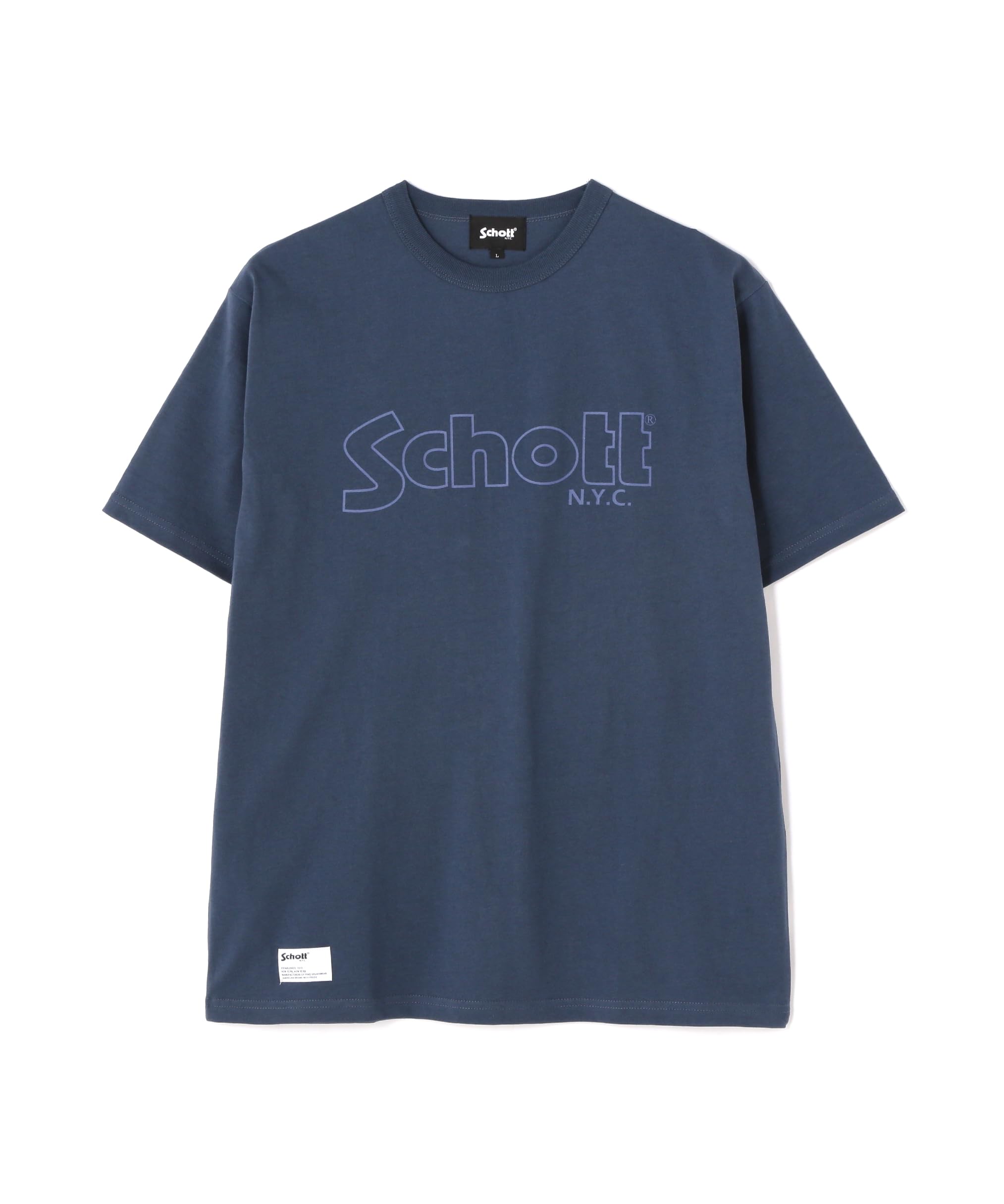 

Schott NYC BASIC LOGO T-SHIRT (782-4934002), Men s, Size S (120), Navy