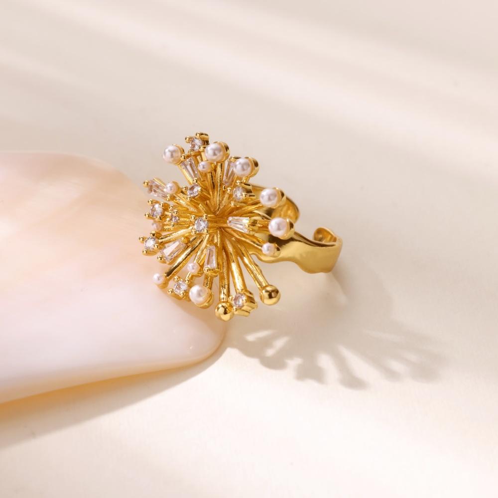 Devil's Eye Ringstainless Steel Rings Women Green Zircon Golden Anti Fading Open Ring Wedding Jewelry Vacation Accessories Gifts