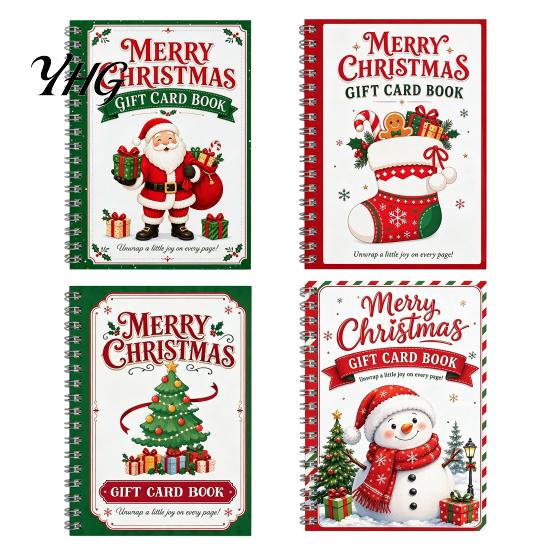 Portatarjetas de Regalo de Navidad Merry Book, Folleto de Accesorios Espiralados para Hacer Tú Mismo, Regalos de Navidad para Familia, Amigos, Celebraciones Fiestas, Intercambios