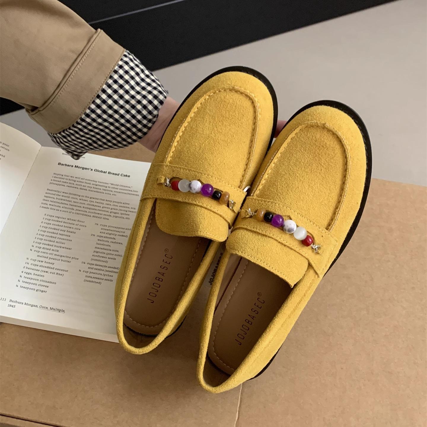 

Cowhide version retro flat shoes loafers women s 2025 new British versatile black small leather shoes single shoes 40