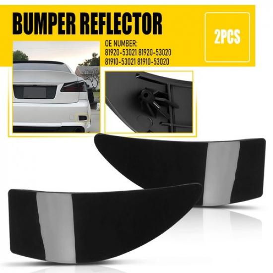 Car Rear Bumper Reflector Covers Smoked For Lens 06-13 Lexus IS250 IS IS350