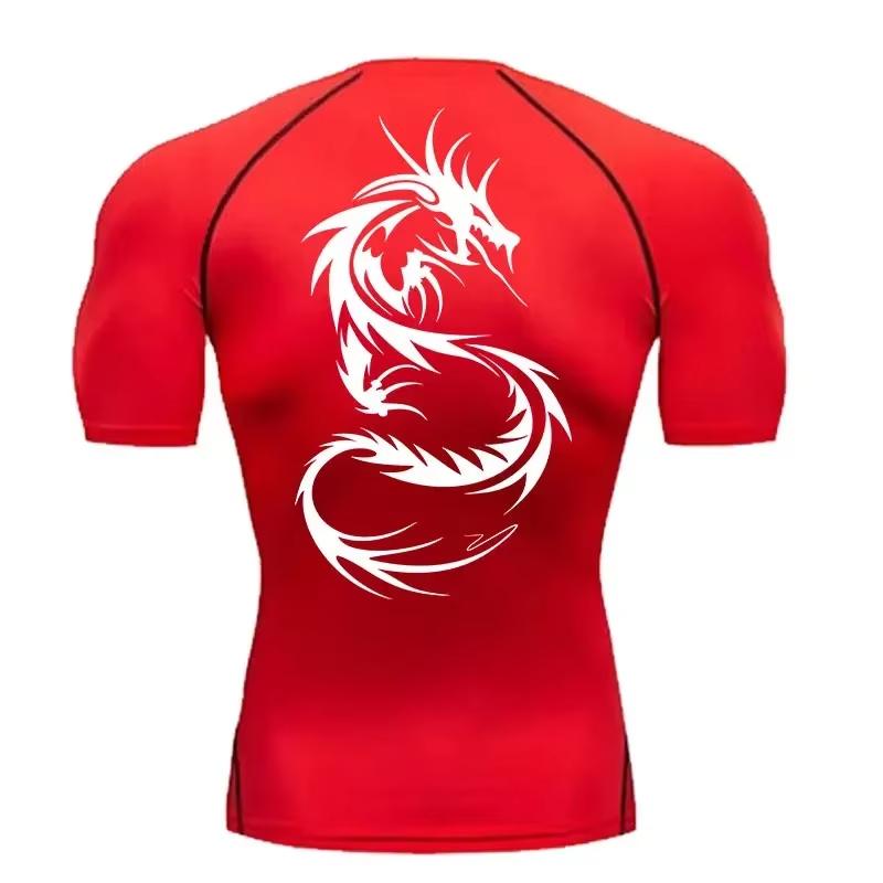 Men's Trendy Graphic-Print Compression Shirt – Summer Quick-Dry Athletic T-Shirt for Gym Workouts and Running RL811