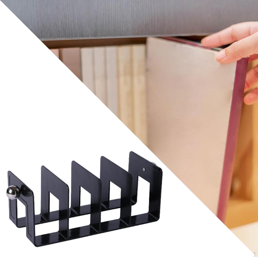 Acrylic Bookend Desk Bookshelf Book Stopper Home Non Skid Stationery File Folder Sorter Organizer